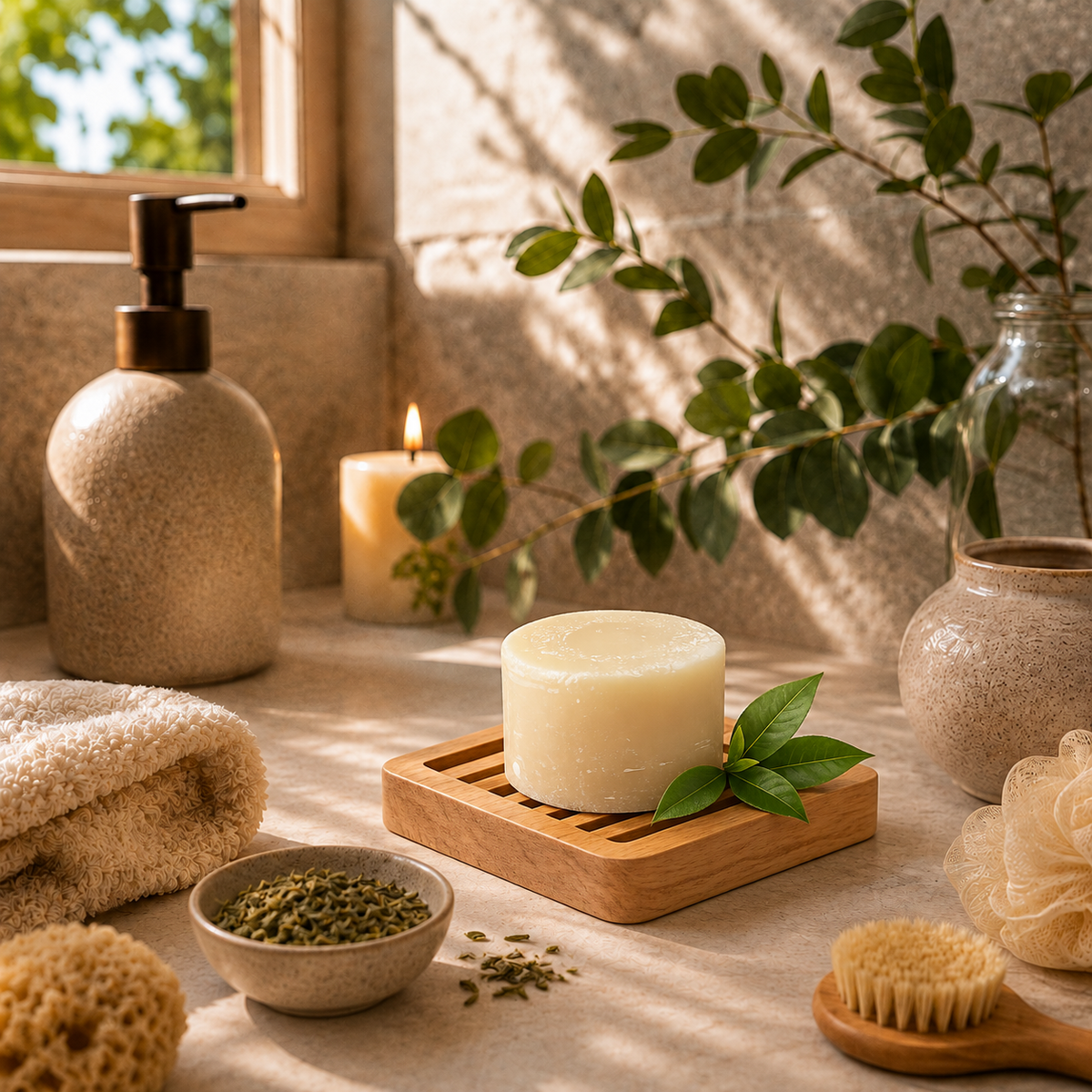 Desmaquillante/Limpiador Sólido Facial: Caléndula, Karité & Té Verde 🌿✨