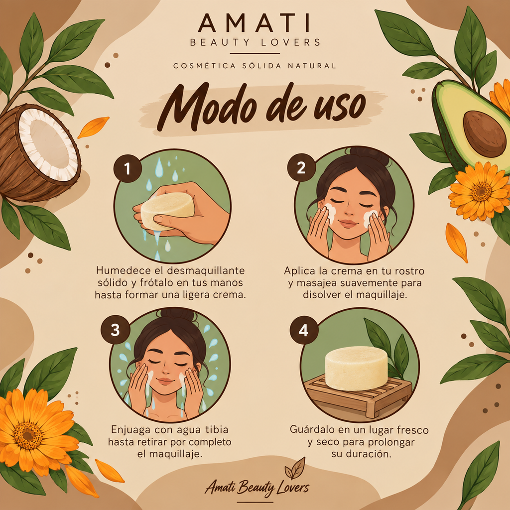 Desmaquillante/Limpiador Sólido Facial: Caléndula, Karité & Té Verde 🌿✨
