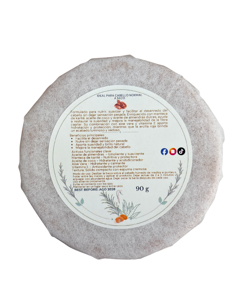 Acondicionador Sólido de Almendras Dulces: Nutrición Intensa, Desenredo & Brillo Espejo ✨